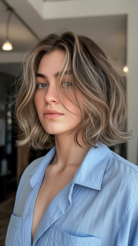 Textured Layered Long Bob