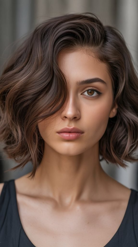 Textured Bob with Deep Side Part