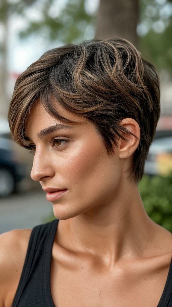 Textured Pixie with Scattered Caramel Pieces