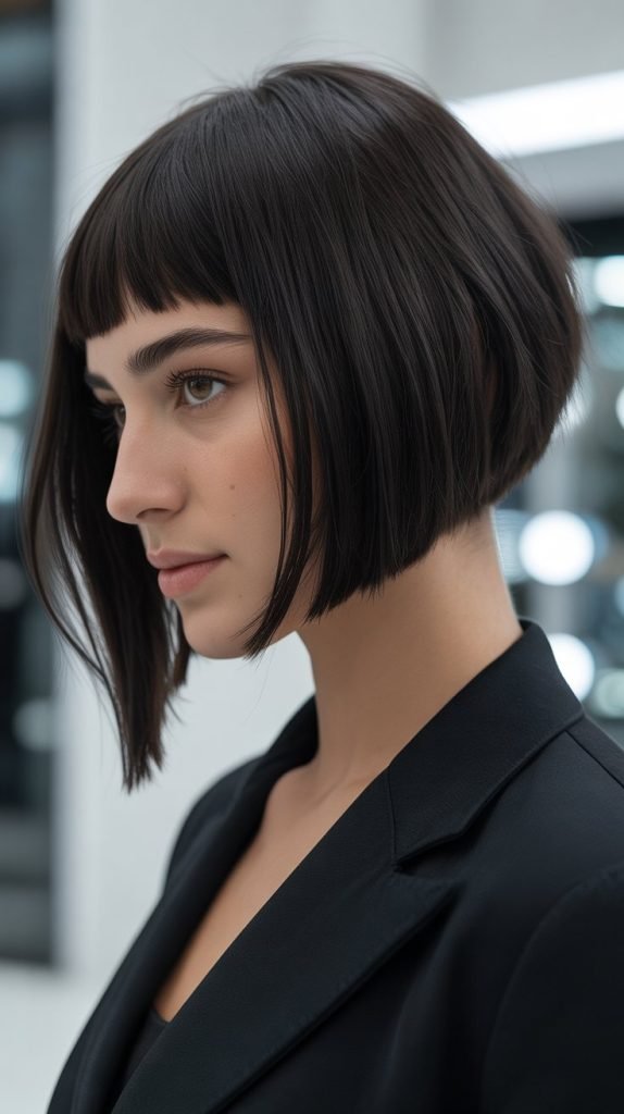 Asymmetrical Bob with Angled Bangs