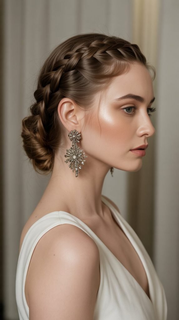 Side-Swept Braided Updo