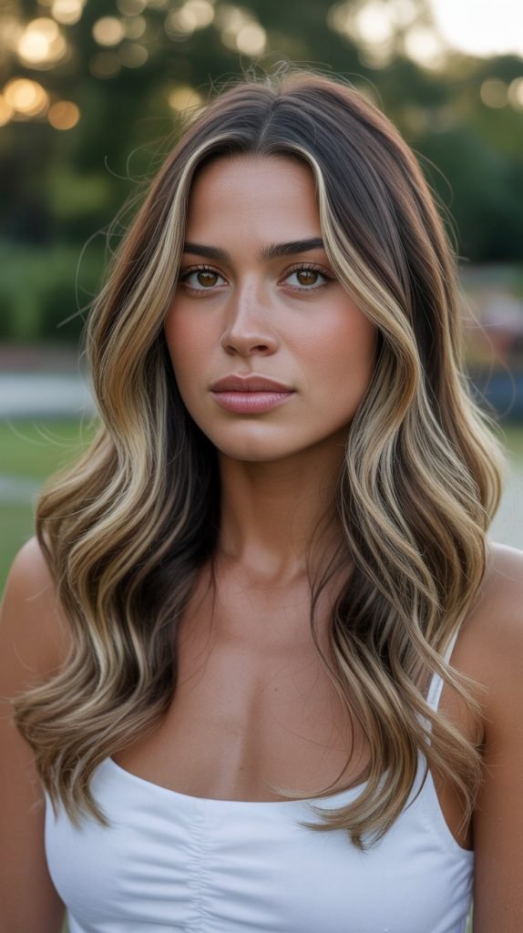 Balayage Blonde with Chocolate Lowlights