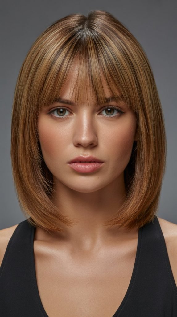 Blunt Cut with Curtain Bangs