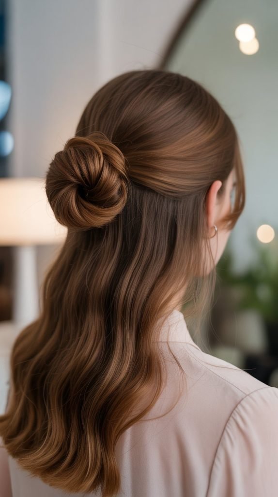 Half Up with Twisted Bun