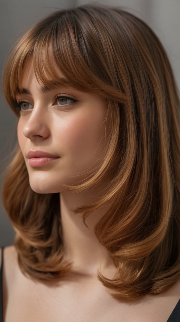 Collarbone-Length Cut with Swoopy Bangs