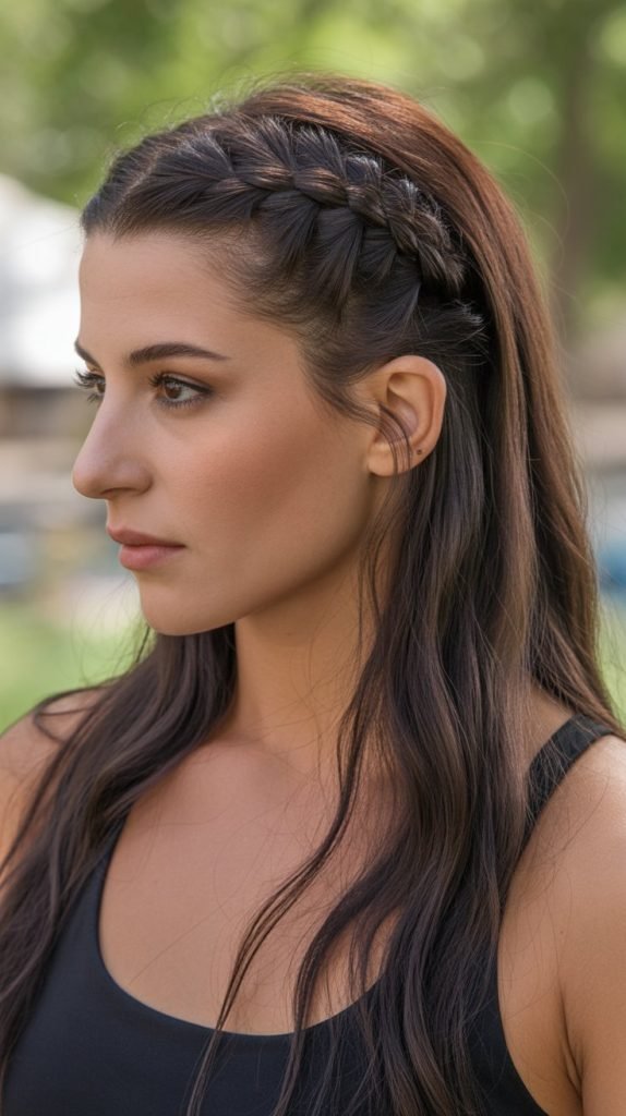 Half Up with Side Braid