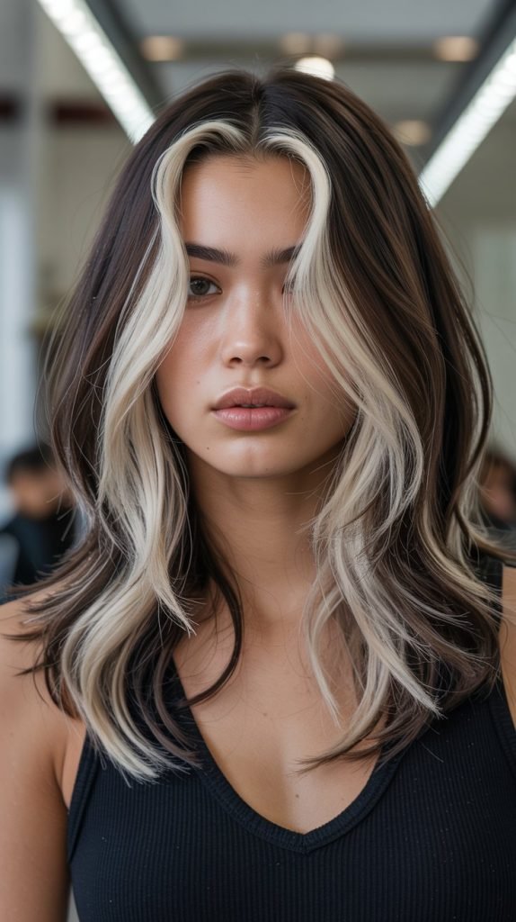 Ash Blonde Highlights for Cool-Toned Contrast