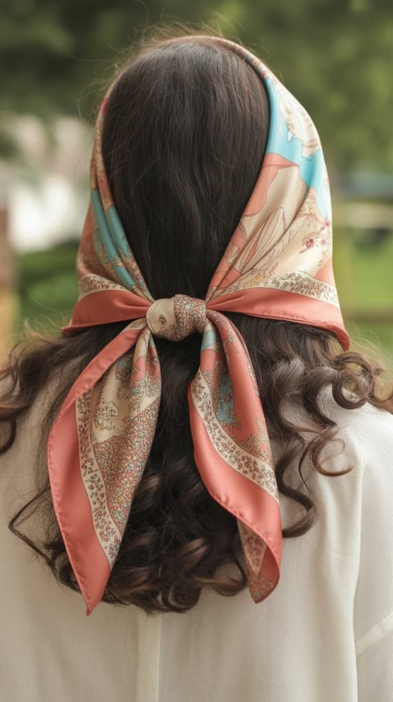 Half Up with Scarf Wrap