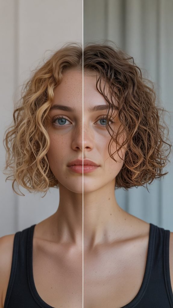 Curly Bob with Natural Shrinkage Embrace