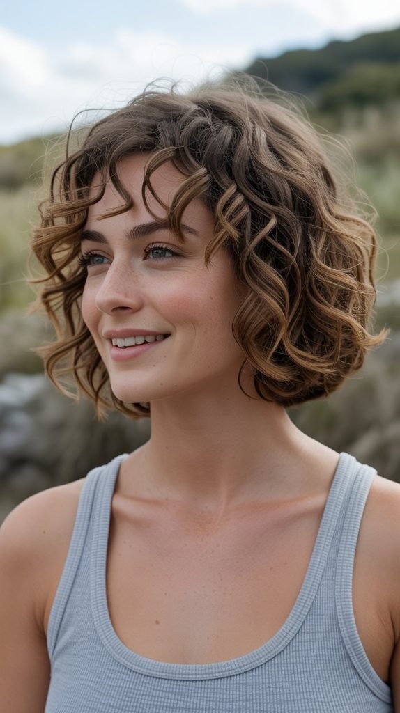 Tousled Curly Bob with Air-Dried Finish