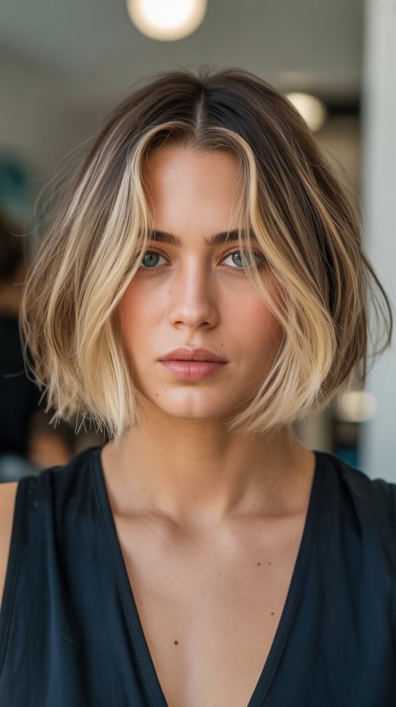 Choppy Bob with Face-Framing Highlights