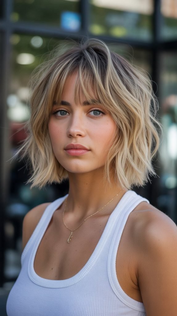 Choppy Bob with Tousled Bangs
