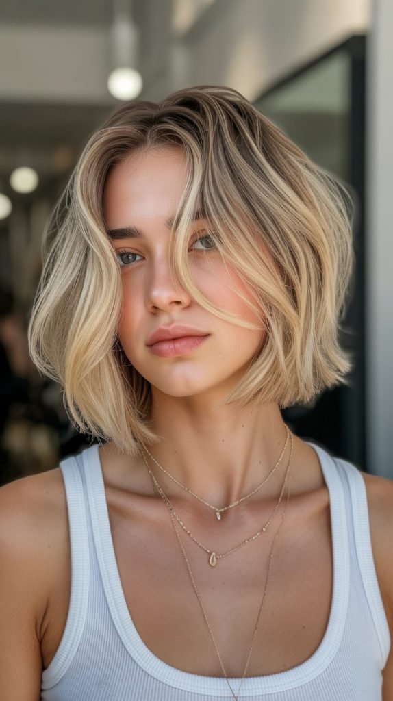 Choppy Bob with Dimensional Color