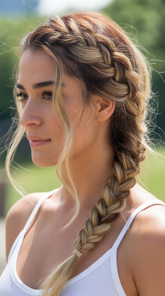 Fishtail Braid with Lemon Blonde and Amber Lowlights