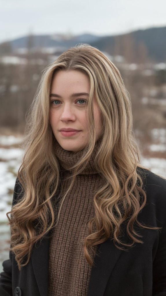 Flaxen Blonde with Cocoa Lowlights