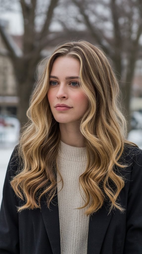 Golden Blonde with Caramel Lowlights