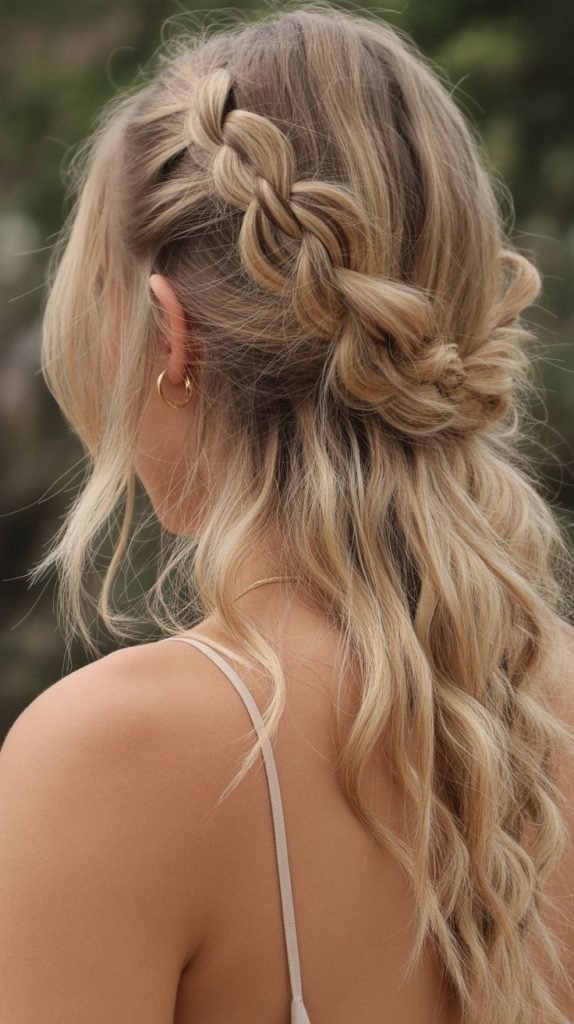 Messy Braid Half Up with Texture