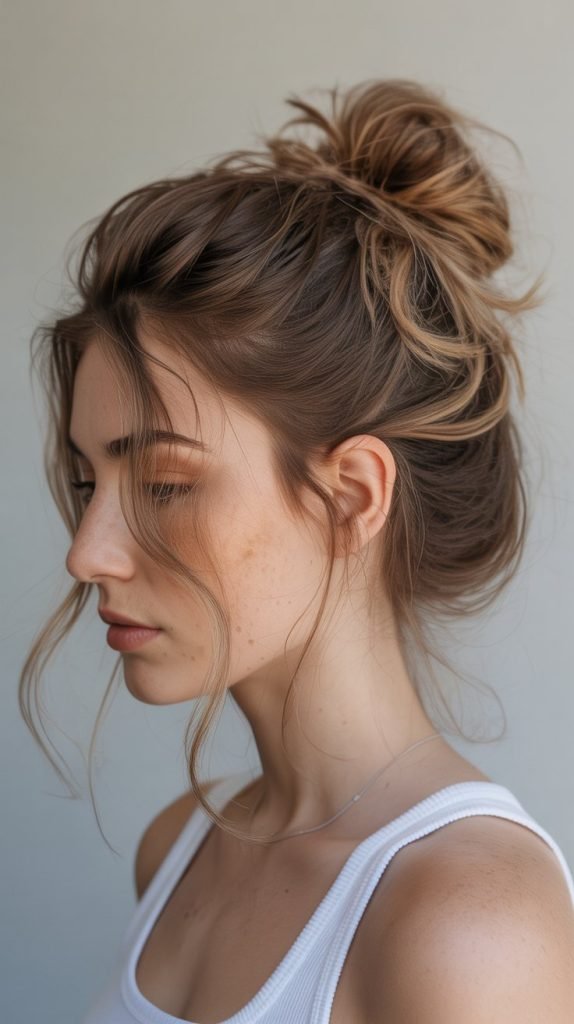 Half Up with Messy Bun