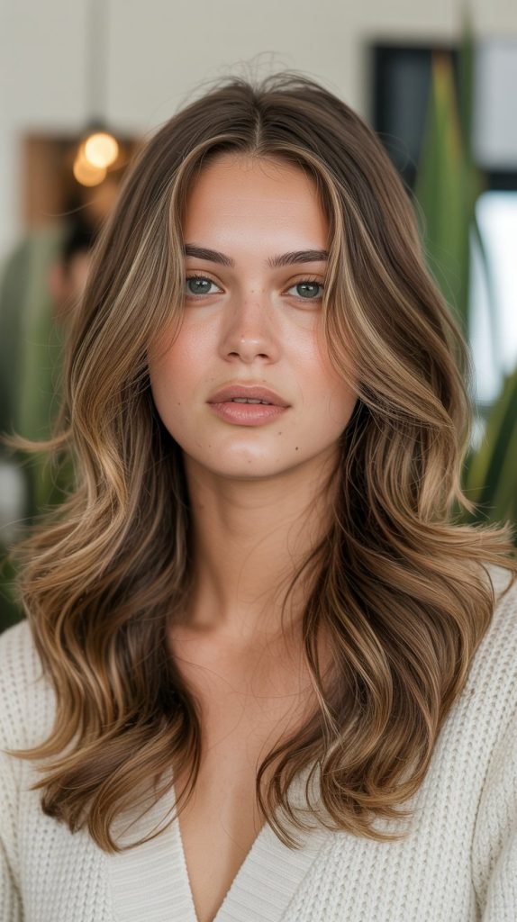 Soft Caramel Lowlights for Added Depth