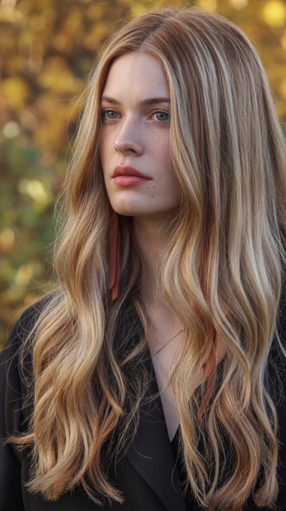  Classic Ash Blonde with Auburn Ribbons