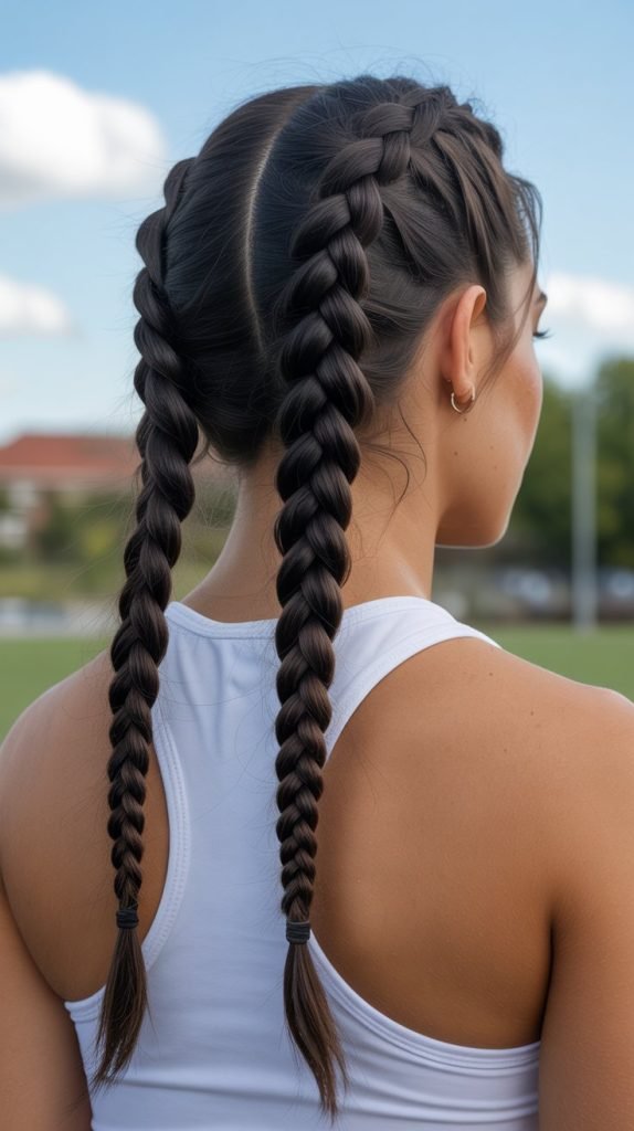 Half Up with Double Dutch Braids