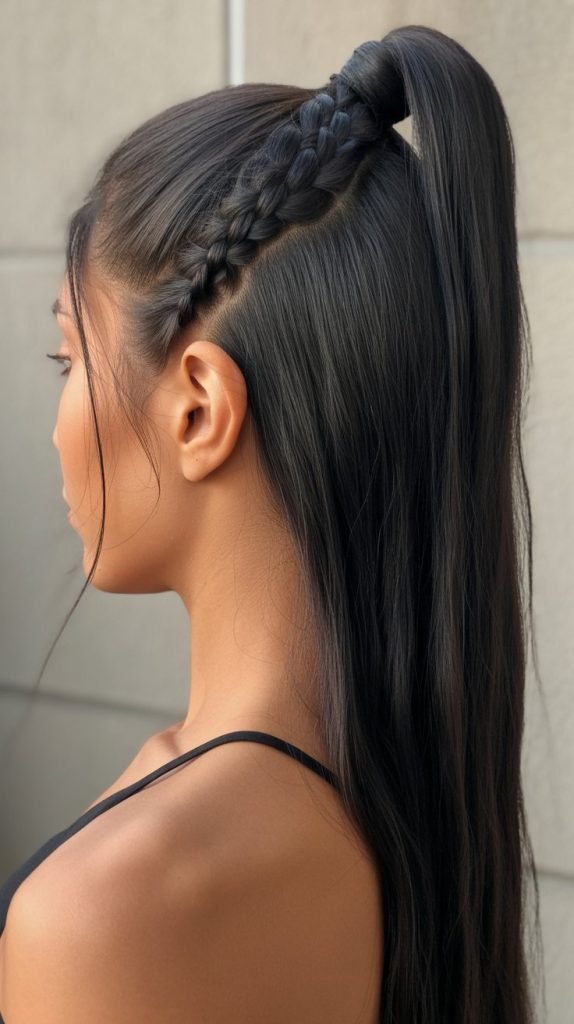 Braided Half Up Ponytail