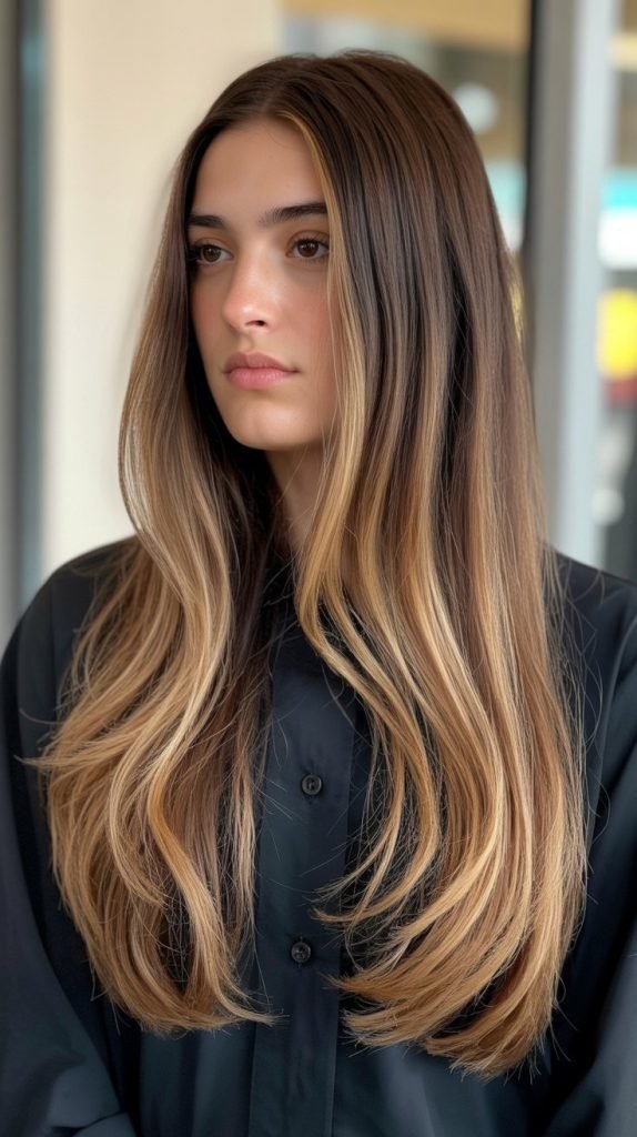 Caramel Ombré with Blonde Tips