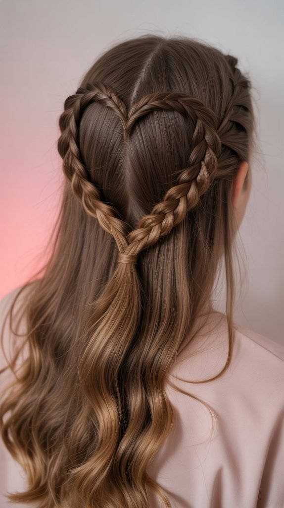 Heart-Shaped Braid Half Up