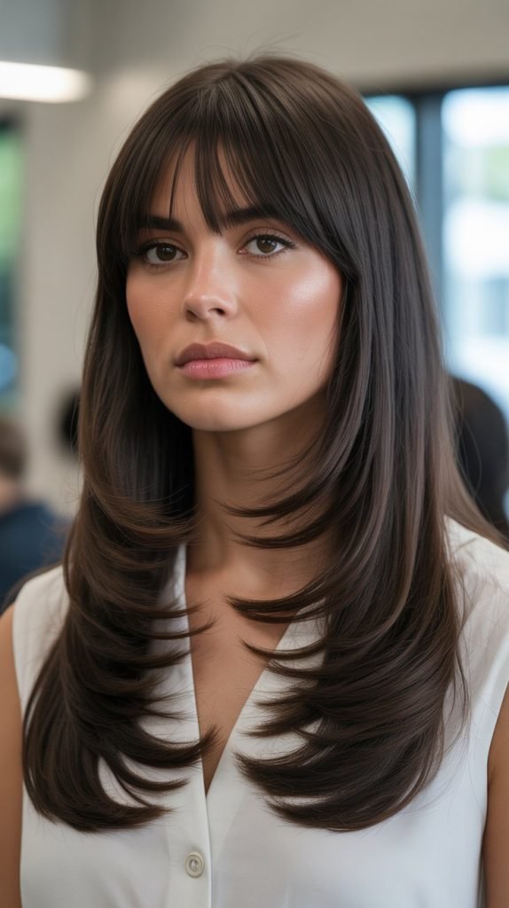 Stacked Layers with Full Bangs