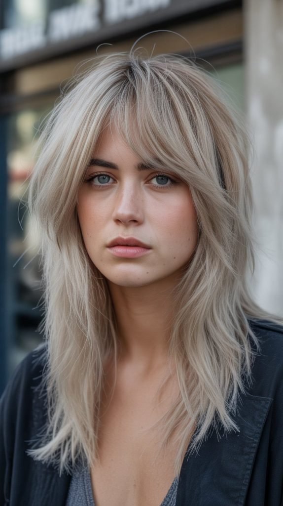 Razor-Cut Layers with Choppy Bangs