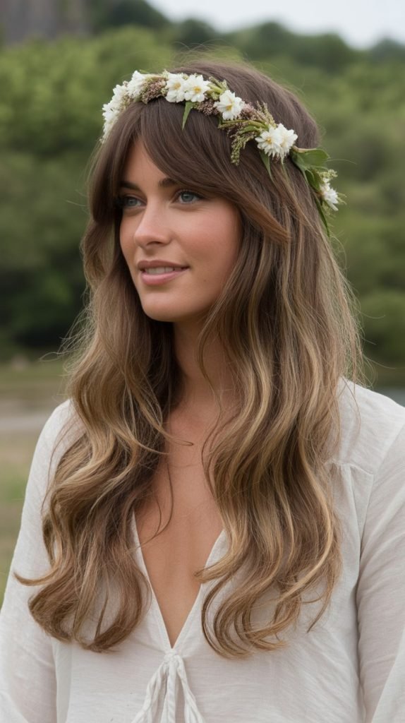 Boho Layers with Long Side Bangs