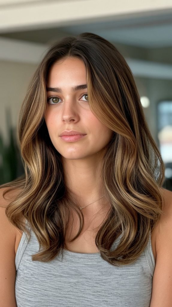 Classic Caramel Balayage on Medium Brown Hair