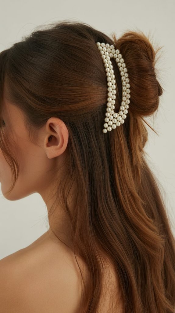 Half Up Half Down with Accessory