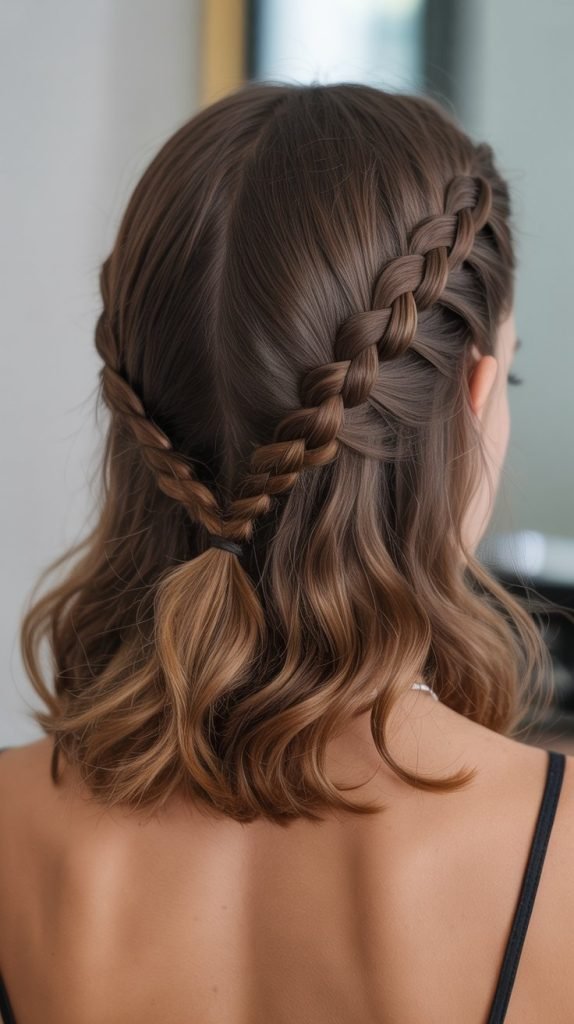 Criss-Cross Braid Half Up