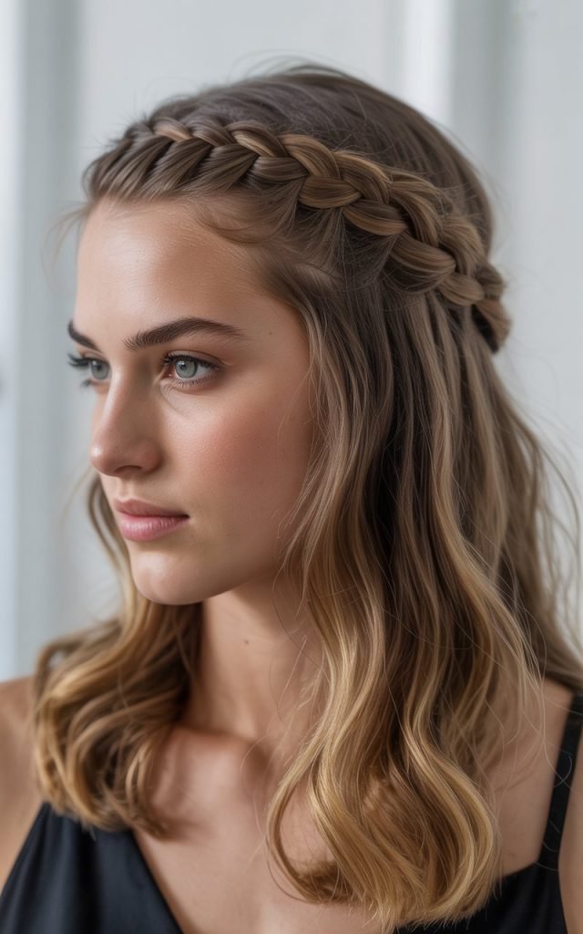 Half-Up Braided Crown