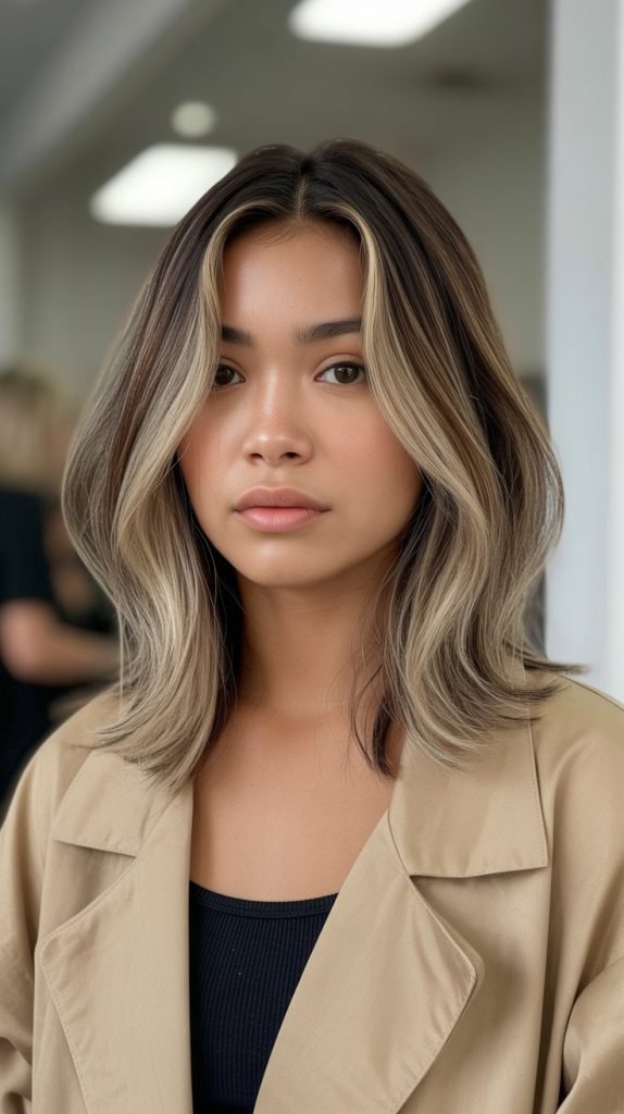 Collarbone Grazing Cut with Face-Framing Highlights