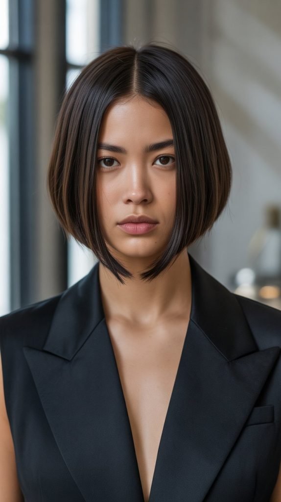 Blunt Cut with Strategic Parting