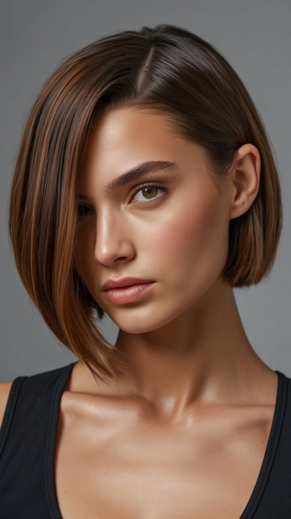 Straight Bob with Deep Side Part