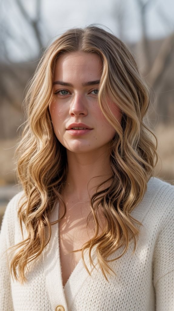 Straw Blonde with Walnut Lowlights