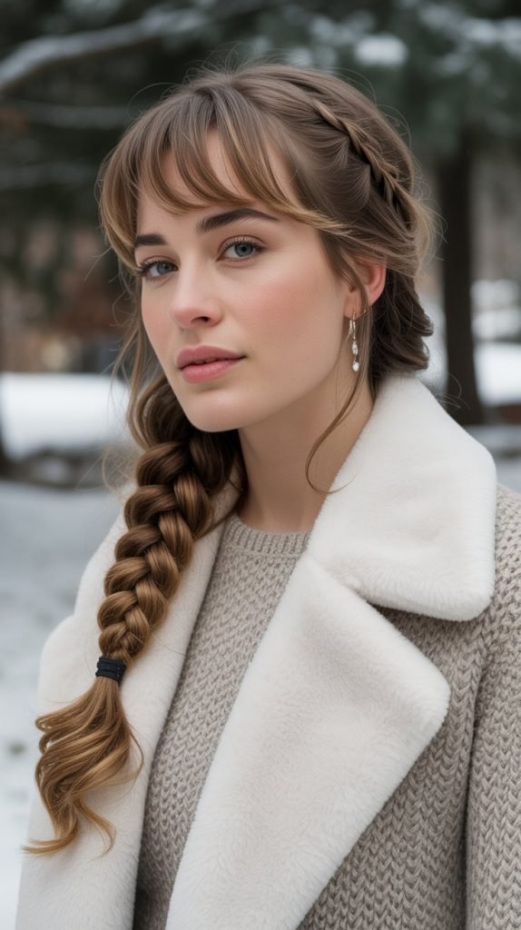 Side Bangs with Fishtail Braid