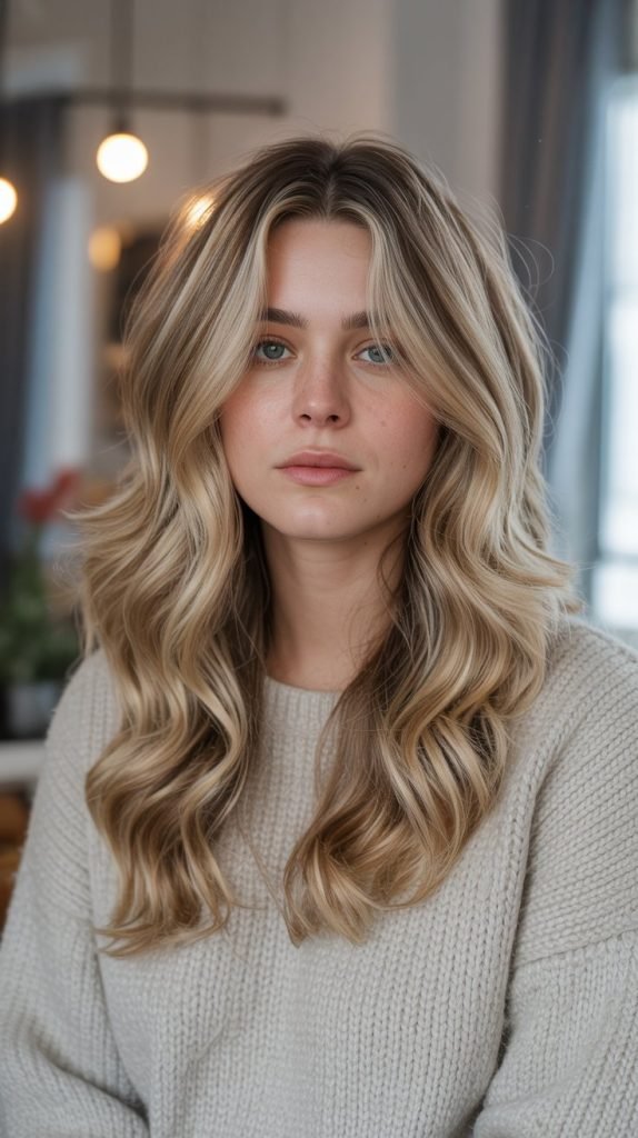 Wheat Blonde with Amber Lowlights