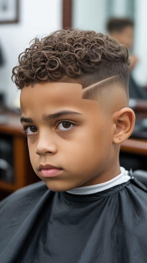 . The Curly Top Fade