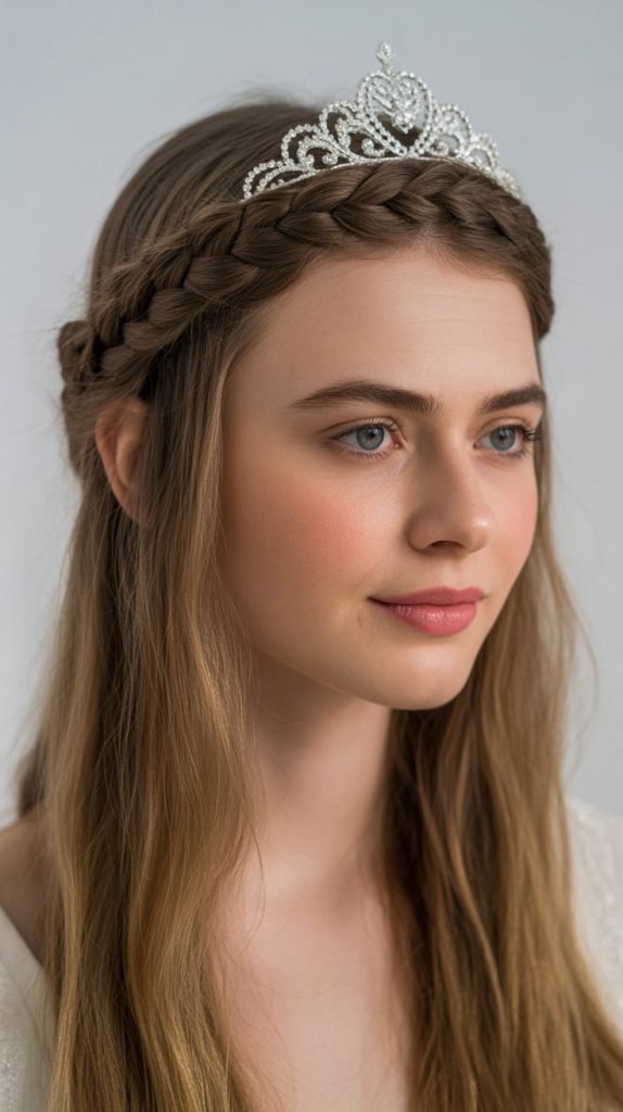  Crown Braid with Straight Ends