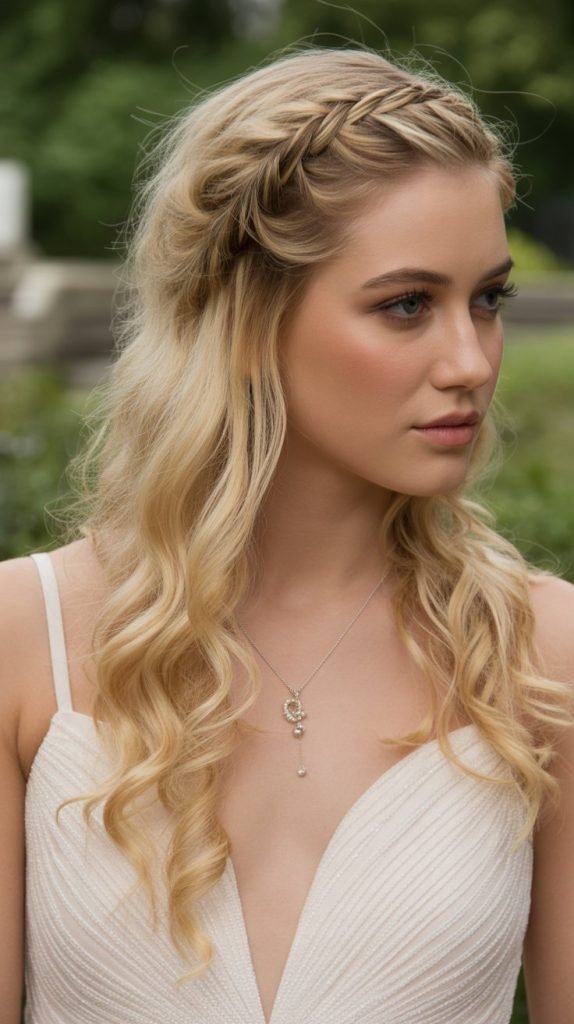 Romantic Waterfall Braid Half-Up