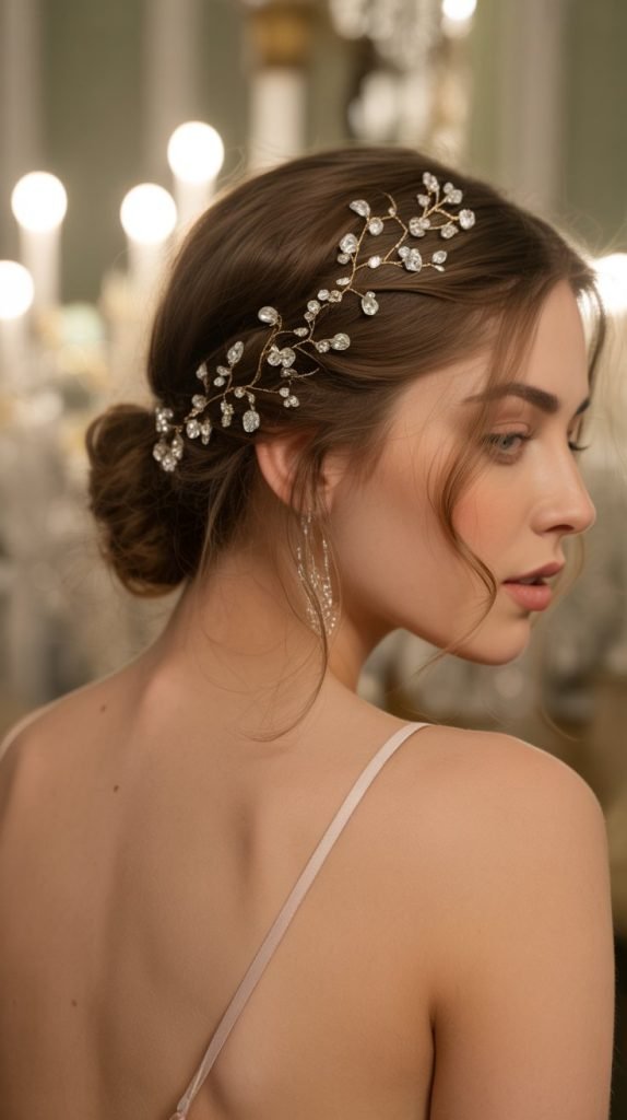 Jeweled Hair Vine Half-Up