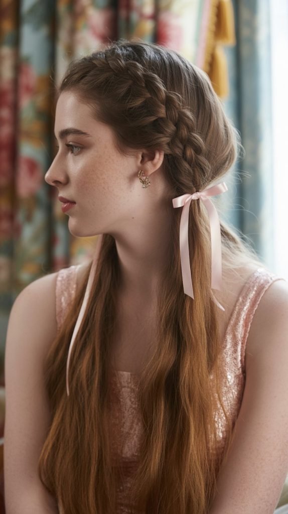 Ribbon-Woven Half-Up