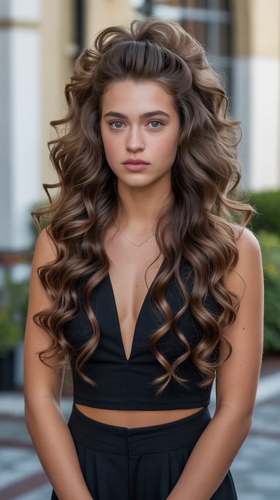Half Up with Voluminous Curls