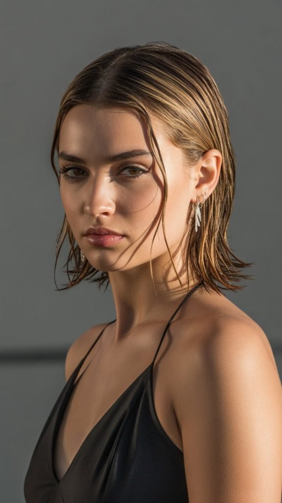 Wet-Look Sleek Style