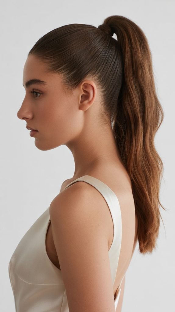  Side-Part Sleek Ponytail