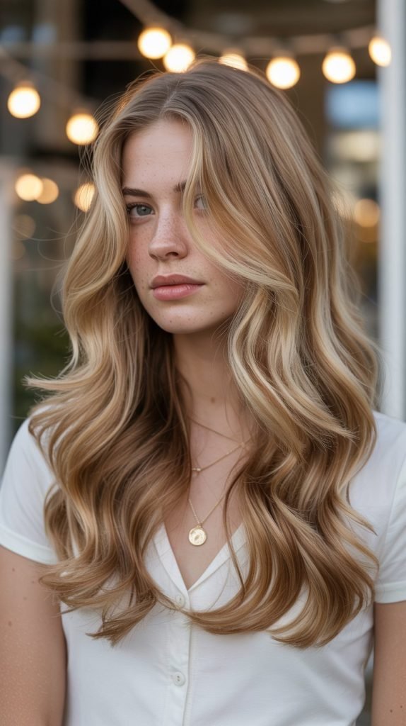 Almond Blonde with Auburn Lowlights